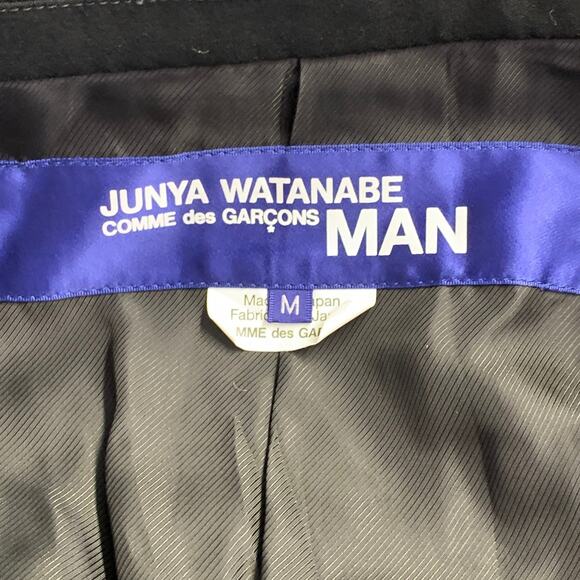 JUNYA WATANABE Size M Grey Black Houndstooth Wool Blend Slim Fit Sport Coat - Picture 6 of 8